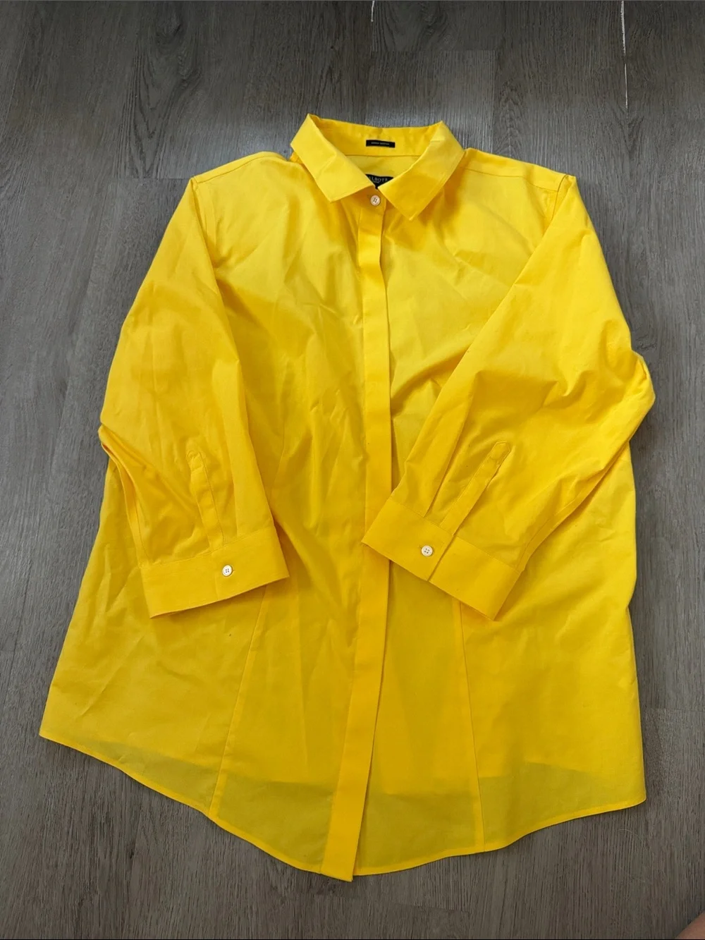 Talbots Bright Yellow Button-Front Cotton Shirt